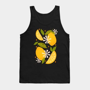 Midcentury Citrus Bliss: Lemon Floral Delight Tee Tank Top